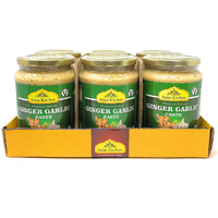 Asian Kitchen Ginger Garlic Cooking Paste 26.5oz (750g) Glass Jar, Pack of 5+1 FREE ~ Vegan, Gluten Free, NON-GMO, No Colors, Indian Origin