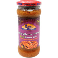 Rani Spicy Butter Chicken Vegan Simmer Sauce (Creamy Tomato, Red Pepper & Spices) 14oz (400g) Glass Jar ~ Easy to Use, Vegan, No Colors, All Natural, NON-GMO, Gluten Free, Indian Origin (Size: 14oz (400g))