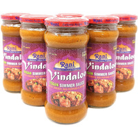 Rani Vindaloo Curry Vegan Simmer Sauce (Spicy Tomato, Red Peppers & Spices) 14oz (400g) Glass Jar, Pack of 5 +1 FREE ~ Easy to Use, Vegan, No Colors, NON-GMO, Gluten Free, Indian Origin (Size: 14oz (400g))