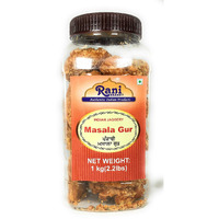Rani Masala Gur (Jaggery) Indian Unrefined Raw Cane Sugar 35oz (2.2lbs) 1kg PET Jar ~ Gluten Friendly, Vegan, NON-GMO, No Salt or fillers, Indian Product