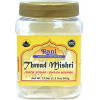 Rani Thread Misri (Rock Sugar/Dhaga Mishri) 17.5oz (1.1lbs) 500g PET Jar ~ All Natural, Gluten Friendly, No Colors, Vegan, Kosher, Indian Origin (Size: 17.5oz (1.1lbs) 500g)