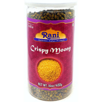 Rani Crispy Moong 14oz (400g) Vacuum Sealed, Easy Open Top, Resealable Container ~ Indian Tasty Treats, All Natural, Vegan, NON-GMO, Indian Origin