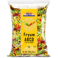 Rani Far Far/Fryums (Wheat & Tapioca Pellet) ABCD Shape 7oz (200g) ~ Vegan, Kosher, Uncooked, Used to Make Papad, Bhungra/Chip Snack