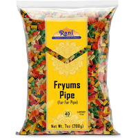 Rani Far Far/Fryums (Wheat & Tapioca Pellet) Round/Pipe Shape 7oz (200g) ~ Vegan, Kosher, Uncooked, Used to Make Papad, Bhungra/Chip Snack