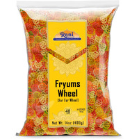 Rani Far Far/Fryums (Wheat & Tapioca Pellet) Wheel Shape 14oz (400g) ~ Vegan, Kosher, Uncooked, Used to Make Papad, Bhungra/Chip Snack