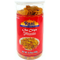Rani Oat Chips Tomato 5.25oz (150g) Vacuum Sealed, Easy Open Top, Resealable Container ~ Indian Tasty Treats, Vegan, NON-GMO, Indian Origin