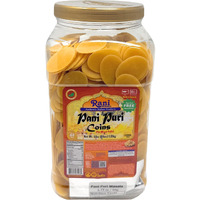 Rani Pani Puri Coins (Uncooked, Microwaveable Wheat Semolina Coins) 64oz (4lbs) w/Pani Puri Masala (14-Spice Blend for Indian Spicy Water) 1.75oz (50g) ~ All Natural, Vegan, NON-GMO, Kosher