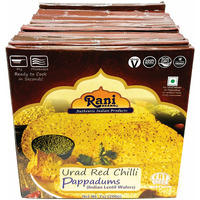 Rani Pappadums (Indian Lentil Wafer Snack) Red Chilli Papad 7oz (200g) Approximately 15pc, 7 inches, Pack of 12 ~ All Natural, Gluten Friendly, NON-GMO, Vegan, Indian Origin