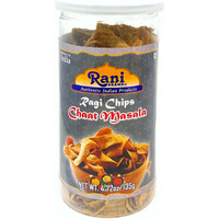 Rani Ragi Chips Chaat Masala 5.25oz (150g) Vacuum Sealed, Easy Open Top, Resealable Container ~ Indian Tasty Treats, Vegan, NON-GMO, Indian Origin & Taste