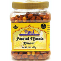 Rani Roasted Masala Peanuts 14oz (400g) PET Jar ~ Freshly Made, All Natural, No Preservatives, Gluten Friendly, Vegan, NON-GMO, Product of USA ~ Spanish Grade Groundnut