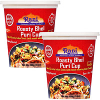 Rani Roasty Bhel Puri Cup (Spicy & Crunchy Indian Snack w/ mouth watering Indian Chutneys) 3.5oz (100g), Pack of 2 ~ Ready to Eat, Vegan, NON-GMO, Indian Origin