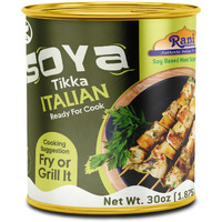 Rani Soya Tikka Italian 30oz (1.875lbs) 850g Ready for Cook ~ Easy Open Lid, All Natural, Vegan, No Colors, NON-GMO, Kosher, Indian Origin, Soy Based Meat Substitute (Size: 30oz (1.875lbs) 850g)