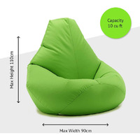 Leather Bean Bag Chair Cover Only (Without Bean Fillers) Protective Liner Product by Ink Craft (Size: XXXL, Color: Green)