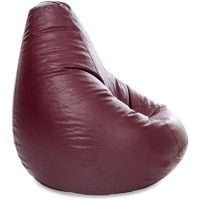 Leather Bean Bag Chair Cover Only (Without Bean Fillers) Protective Liner Product by Ink Craft (Size: XXL, Color: MAROON)