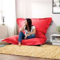 Inkcraft Large Washable Memory Foam Furniture Bean Bag Chair Cover Without Bean Filling (Size: 71x55, Color: RED)