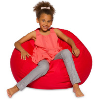Inkcraft Large Bean Bag Chair Cover Kids' Stuffed Animal Storage Bags, Microfiber Cotton Toy Organizer for Kids Bedroom, Storage Solution for Plush Toys, Towels & Clothe, (Size: XL, Color: RED)