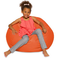 Inkcraft Large Bean Bag Chair Cover Kids' Stuffed Animal Storage Bags, Microfiber Cotton Toy Organizer for Kids Bedroom, Storage Solution for Plush Toys, Towels & Clothe, (Size: XL, Color: ORANGE)