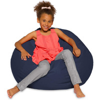 Inkcraft Large Bean Bag Chair Cover Kids' Stuffed Animal Storage Bags, Microfiber Cotton Toy Organizer for Kids Bedroom, Storage Solution for Plush Toys, Towels & Clothe, (Size: XL, Color: NAVY BLUE)