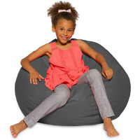 Inkcraft Large Bean Bag Chair Cover Kids' Stuffed Animal Storage Bags, Microfiber Cotton Toy Organizer for Kids Bedroom, Storage Solution for Plush Toys, Towels & Clothe, (Size: XL, Color: GREY)