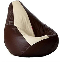 Brown-white Bean Bag Chair Cover Only (Without Bean Fillers) Protective Liner from InkCraft (Size: XXL, Color: BROWN-WHITE)