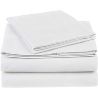100% Cotton Sheet Set - 400 Thread Count (Piece:4 PIECE, Size:QUEEN, Color:WHITE)