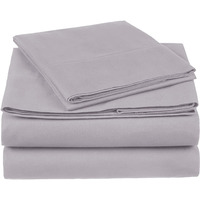 100% Cotton Sheet Set - 400 Thread Count (Size:QUEEN, Color:GREY, Piece:4 PIECE)