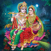 Lord Krishna with Goddess Radha -  4x6 Inch Frame