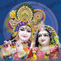 Lord Krishna with Goddess Radha	 -  4x6 Inch Frame
