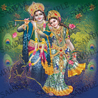 Lord Krishna with Goddess Radha	 -  4x6 Inch Frame
