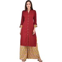 Purplicious Marroon kurti and Plazzo Set