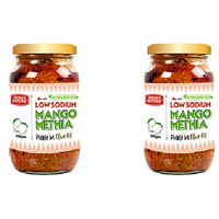 Pack of 2 - India's Nature Low Sodium Mango Methia Pickle In Olive Oil - 500 Gm (1.1 Lb)