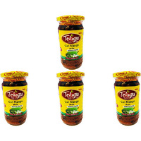 Pack of 4 - Telugu Cut Mango Without Garlic Pickle - 300 Gm (10.58 Oz)