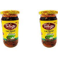Pack of 2 - Telugu Cut Mango Without Garlic Pickle - 300 Gm (10.58oz)