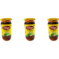 Pack of 3 - Telugu Cut Mango Without Garlic Pickle - 300 Gm (10.58 Oz)