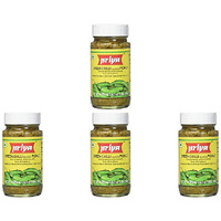 Pack of 4 - Priya Green Chili With Garlic Pickle - 300 Gm (10.58 Oz)