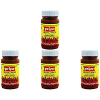 Pack of 4 - Priya Red Chilli Pickle Without Garlic - 300 Gm (10.58 Oz)