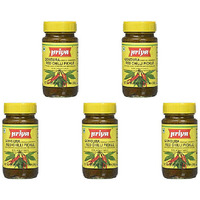 Pack of 5 - Priya Gongura Red Chilli Pickle Without Garlic - 300 Gm (10.58 Oz)