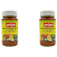 Pack of 2 - Priya Mixed Veg With Garlic Pickle - 300 Gm (10.58 Oz)