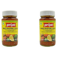 Pack of 2 - Priya Mixed Veg With Garlic Pickle - 300 Gm (10.58 Oz) [50% Off]