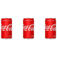 Pack of 3 - Coca Cola Original Taste Coke Mini Cans Soft Drink - 7.5 Fl Oz (222 Ml)