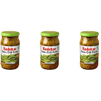 Pack of 3 - Bedekar Green Chilli Pickle - 400 Gm (14 Oz)