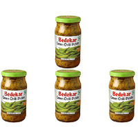 Pack of 4 - Bedekar Green Chilli Pickle - 400 Gm (14 Oz)
