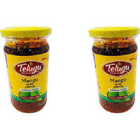 Pack of 2 - Telugu Mango Without Garlic Pickle - 300 Gm (10 Oz)