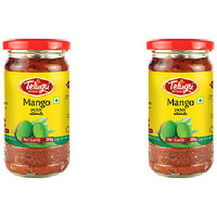 Pack of 2 - Telugu Cut Mango Pickle With Garlic - 300 Gm (10 Oz)