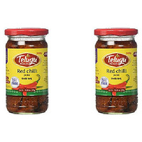 Pack of 2 - Telugu Red Chilli Pickle With Garlic - 300 Gm (10 Oz)