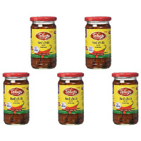 Pack of 5 - Telugu Red Chilli Pickle With Garlic - 300 Gm (10 Oz)