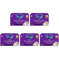 Pack of 5 - Tetley British Blend Black Tea 80 Bags - 198 Gm (7 Oz)