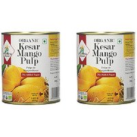 Pack of 2 - 24 Mantra Organic Kesar Mango Pulp - 850 Gm (1.87 Lb)