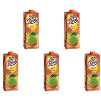 Pack of 5 - Dabur Real Guava Fruit Juice Nectar - 1 Lt (33.8 Fl Oz)