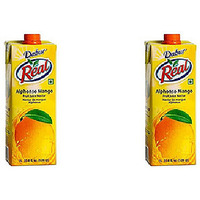 Pack of 2 - Dabur Real Alphonso Mango Fruit Nectar Juice - 1 Ltr (33.8 Fl Oz)